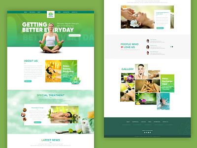 Naturals Massage Parlour Home Page Design branding creative design creative web design flat design gradient home page design landing page design massage spa web design yoga