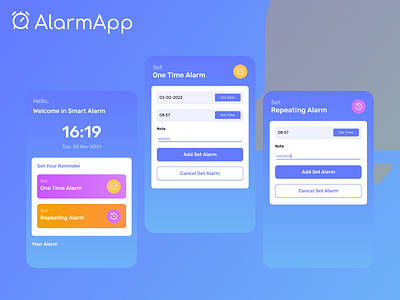 AlarmApp app design ui