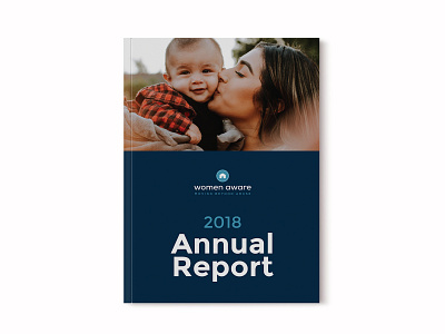 Women Aware annual report design nonprofit page layout