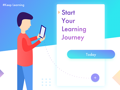 Keep Learning illustration journey learning today