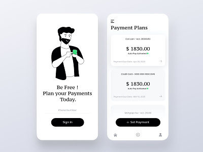 Digital Wallet Design - Payment Plans clean design illustration interaction minimal mobile mobile ui payment ui ux wallet