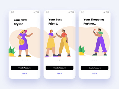 Onboarding - Fashion App design fashion fashion app fashion brand fashion feedback fashionista interaction minimal mobile mobile ui style app ui ux