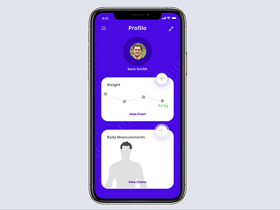 Fitness App - Body measurements design fitness fitness app fitness center fitness club interaction landing measurements minimal mobile trainers ui ux workout