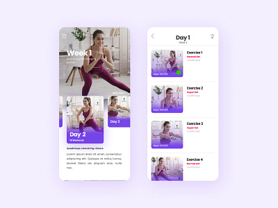 Fitness App UI - Exercise Listing