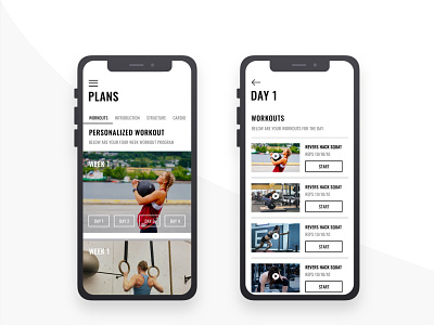 Fitness App - Workout Plan fitness fitness app interaction minimal mobile app mobile ui uiux uxdesign