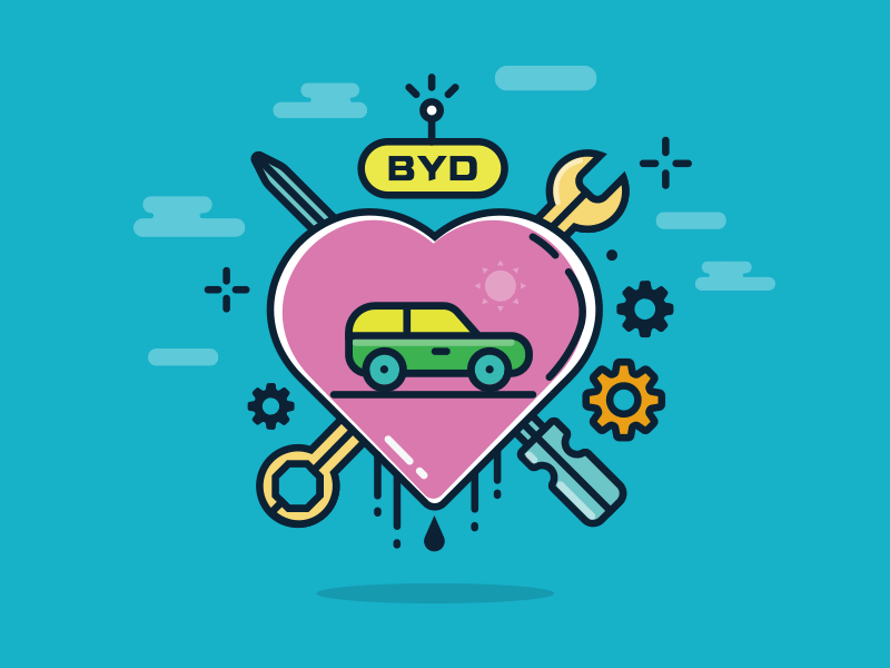 working on BYD graphic motion car design graphic illustration motion