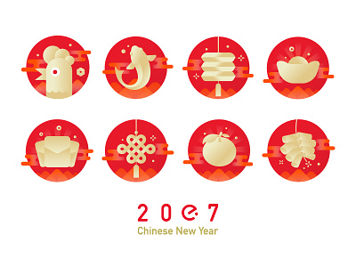 Chinese New Year chinese new year eleme icon red