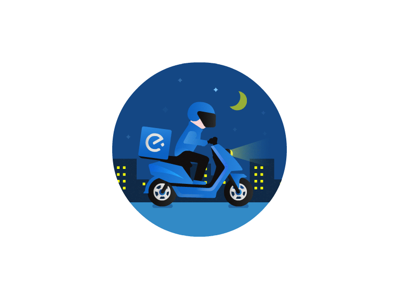 夜晚送餐 blue eleme icon moto weather