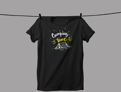 Camping time T shirt design adverising branding design graphic design illustration mockup t shirt vector