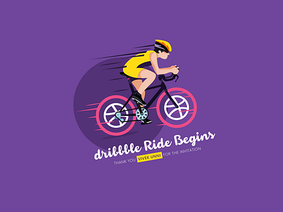 Dribbble Debut app beginner cycle design dribbble first illustration invitation new ride rider simple speed vector web