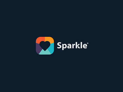 Sparkle Branding branding clean color heart icon logo love simple sparkle