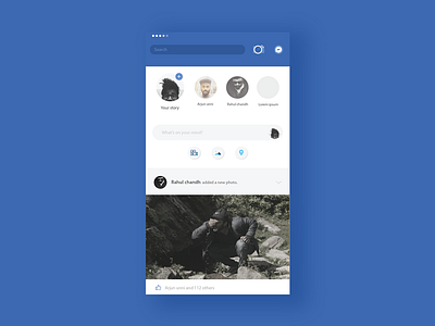 facebook home page redesign animation blue camera design facebook gif home illustration instagram refresh ui ux