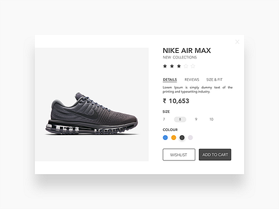 Nike Air Max - Cart Page air cart colour max new nike shoes sketch star ui ux