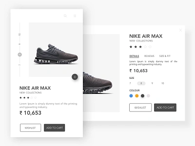 Nike Air Max App- Cart Page air cart colour max new nike shoes sketch star ui ux