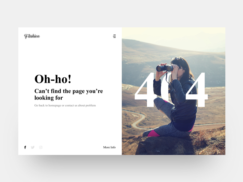 404 - Page not found search cool shoping dribbble new creative ux ui pagenotfound 404 dress fashion