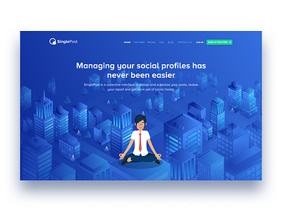 landing page ilustration bule character cool graphics illustration landing new
