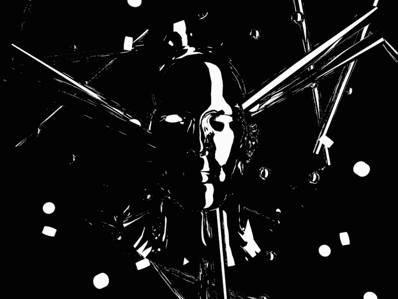 Reflection vrn-dribbble-sd math mapping kinect interaction identity head future 4d cinema black and white abstract