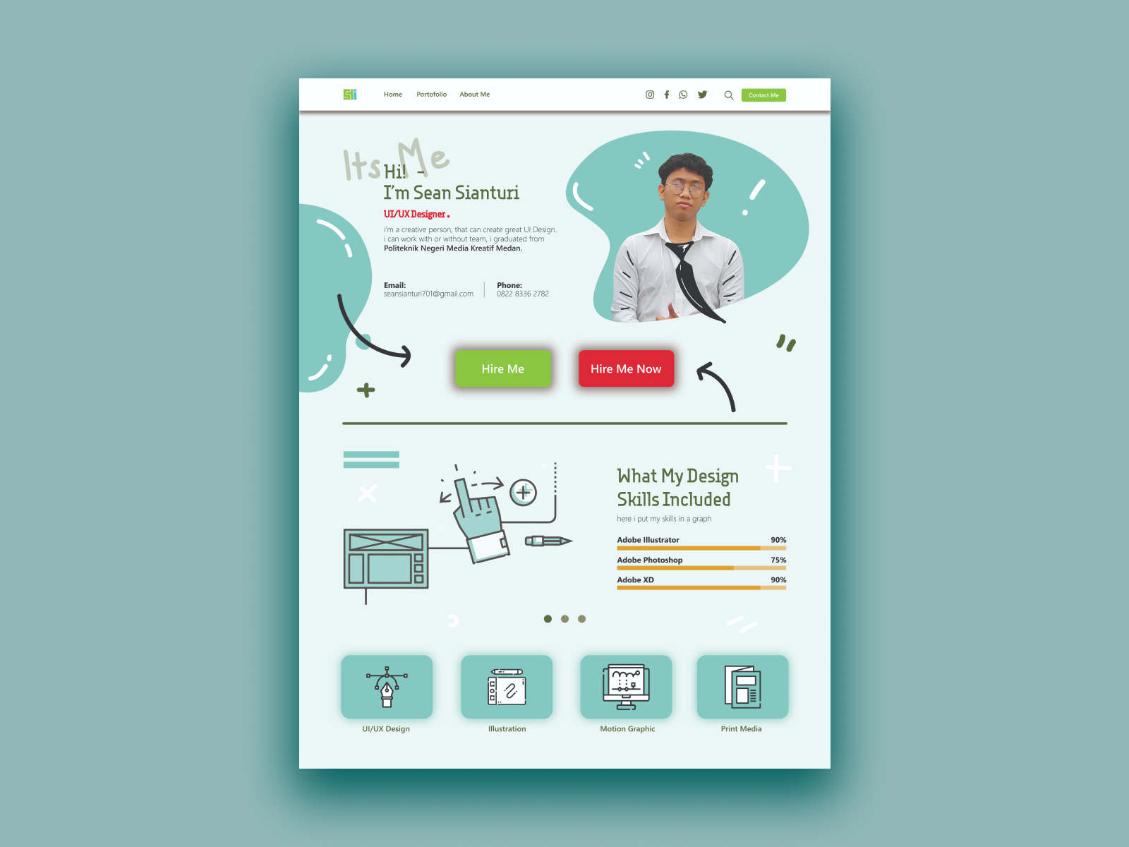 My CV Web UI Design by Sean Sianturi on Dribbble