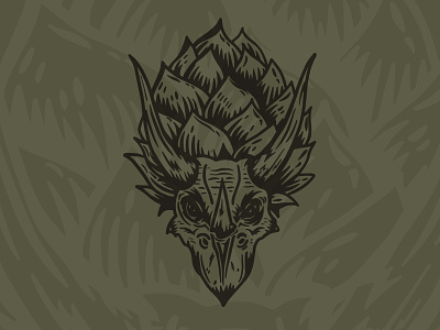 TRICERAHOPS beer cotton bureau craft beer dinosaur graphic hops illustration ipa logo shirt triceratops