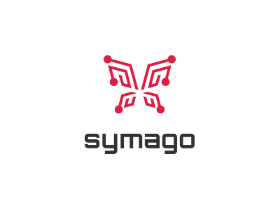 Symago v1 angles butterfly cable communication digital geometric icon logo wings wires