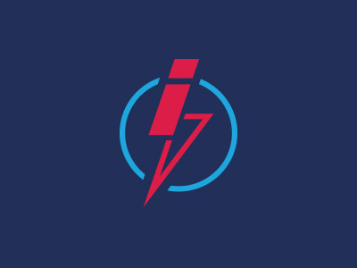 IS - Concept 2 badge bolt i icon insurance lightning monogram