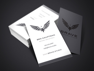 Brave - Branding Studio - 2 black branding brave business card eagle pencil spot uv studio symbol wings