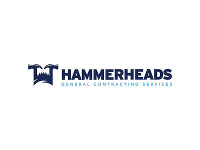 Hammerheads construction contracting hammer logo logotype shark
