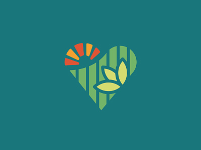 Sugarloaf cannabis dispensary heart icon logo marijuana medical medicine mountain natural plant sun