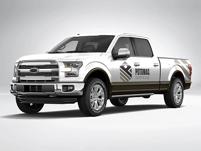 Potomac brown concrete construction logo mockup p polishing potomac surfaces truck
