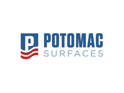 Potomac Surfaces cement concrete construction flag floors layers logo p polishing potomac stripes surface