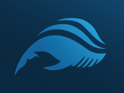Innovative Aquatic blue gradient humpback logo ripples water whale