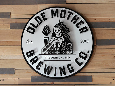 Olde Mother Brewing Co. beer brewing card hop metal mother olde queen sign