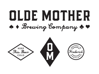Olde Mother Brewing Co. beer brewing card craft diamond hop icons mother olde stamp suits