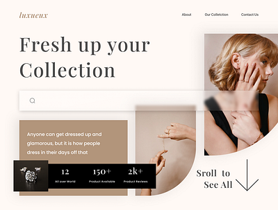 Luxueux a Jawelry Store Landing Page branding design hero jawelry landing page store ui ui design uiux