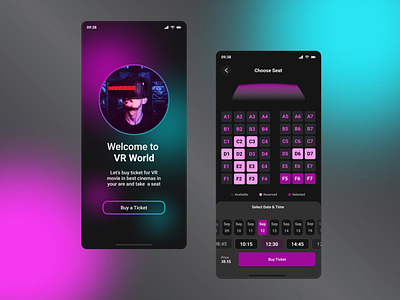 Virtual Reality Cinema Ticket Reservation App Concept