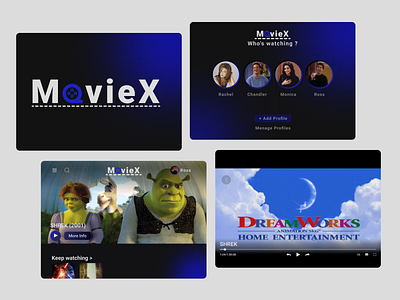 MovieX Web App app branding design graphic design illustration logo typography ui ux vector