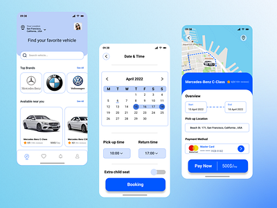 Car Rental Mobile APP app branding design graphic design illustration logo typography ui ux vector