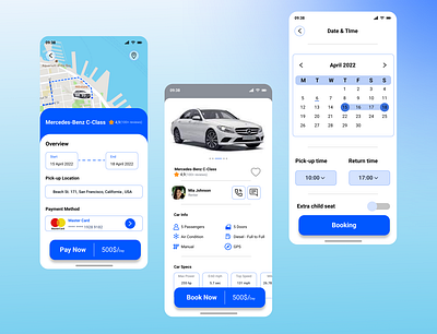 Car Rental Mobile App app branding design graphic design illustration logo typography ui ux vector