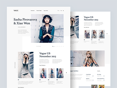 Fashion Landing Page Experiment clean fashion landing page layout photography responsive retro typography ui ux vogue web
