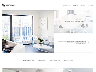 Shiftspace Homepage preview architect architecture design firm flat home minimal ui ux webpage