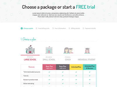 TEL Packages design design free large learning packages plans school trial ui ux webdesign website