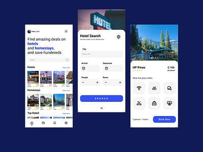 Hotel Booking app app booking design graphic design homestay homestay booking hotel hotel booking typography ui ux