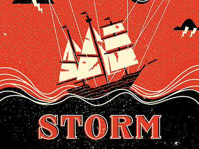 Prospero's Storm Theatre Poster illustration poster print theater
