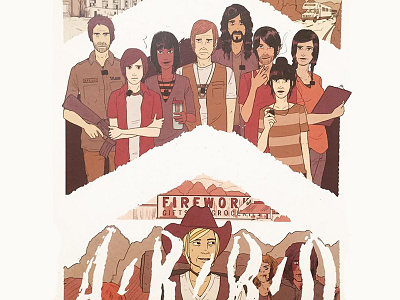 ARRO book 1 cover arro chevrons comic cowboy hat fireworks illustration rvs