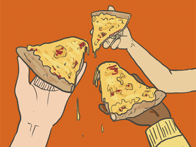 pizza club club illustration pizza slice togetherness