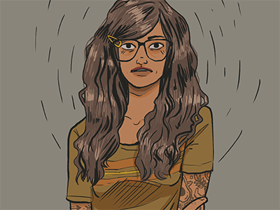 "Kelsie told me..." glasses hair illustration tattoos