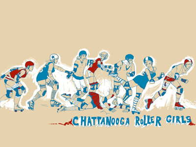 Chattanooga Roller Girls illustration roller derby