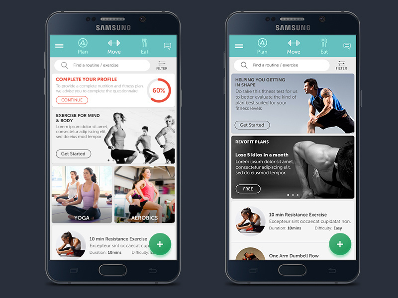 Move Screen mobileapp homescreen userexperience healthapp ux health androidapp fitnessapp appui userinterface ui