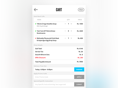 Cart appui cart cartscreen deliveryapp fooddelivery userinterface