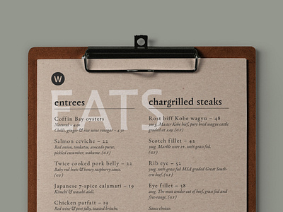 Wayside Inn menu branding graphic design typesetting typography